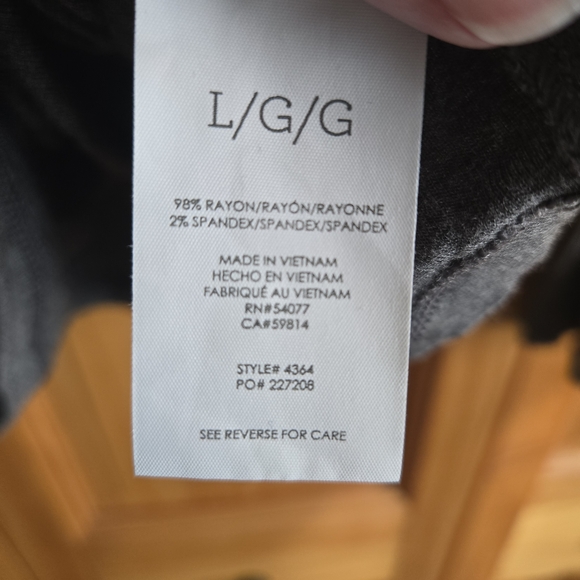 Cabi 4364 Cut Up Tee Shirt Charcoal Gray Long Sleeve Women's Tee Size Large - Picture 4 of 6